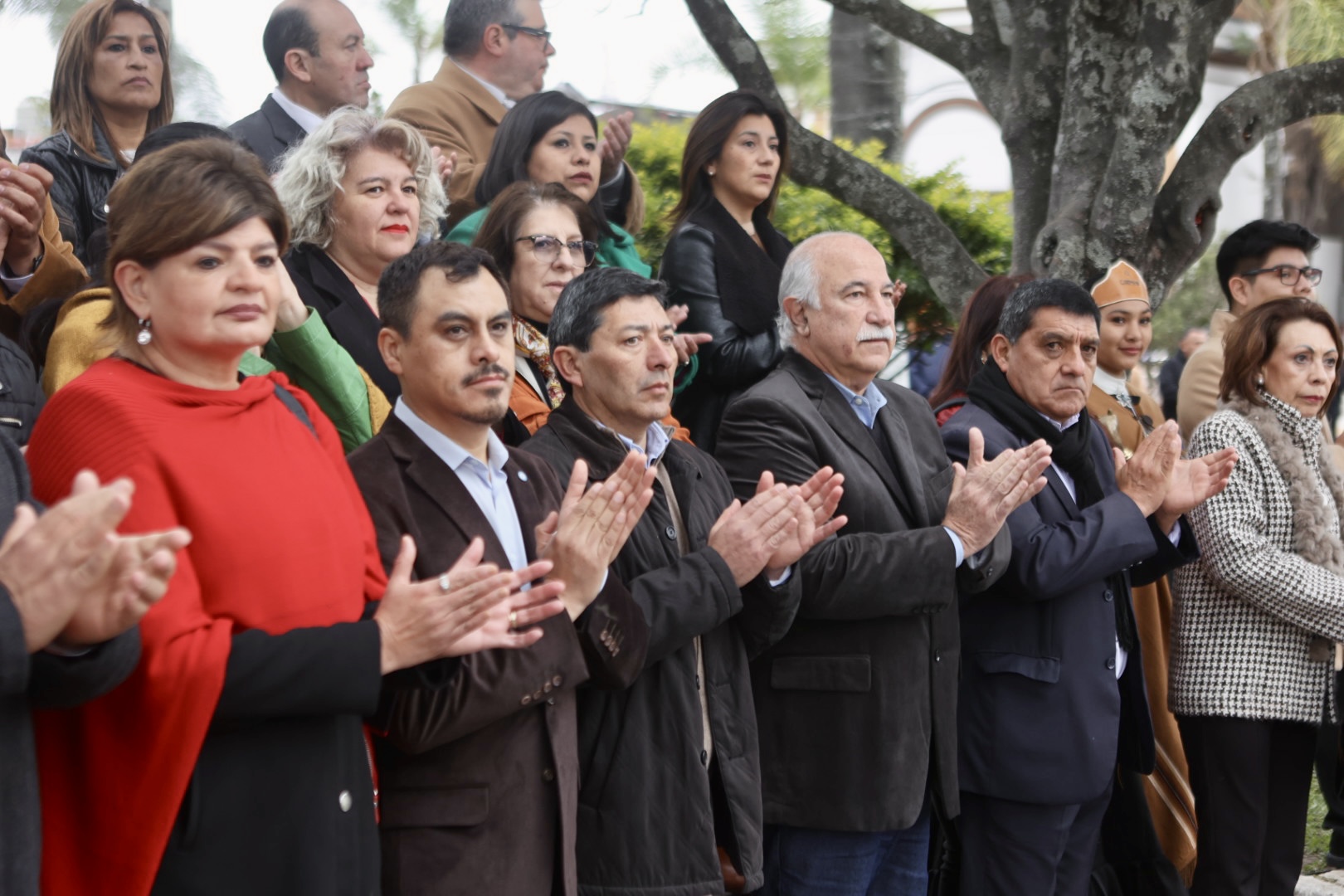 Precandidatos del Frente Cambia Jujuy junto al pueblo de El Carmen en la fiesta patronal